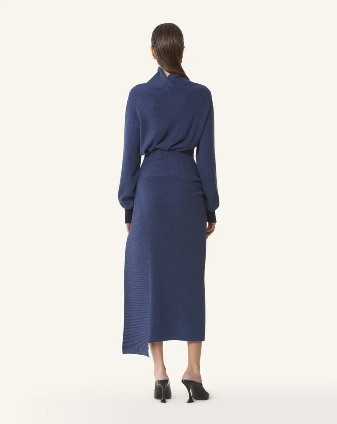 Robe midi en laine et cachemire