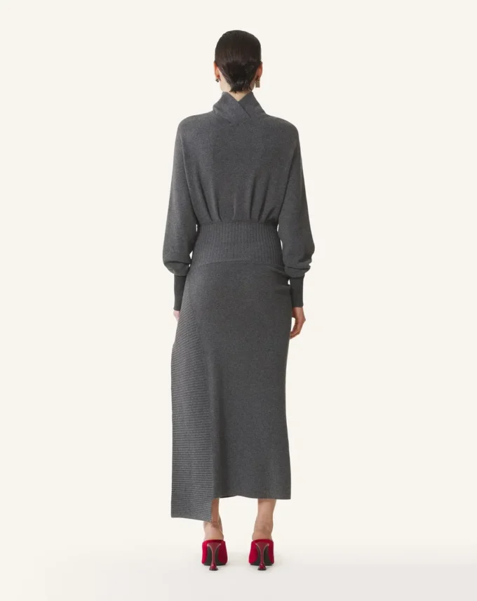 Robe midi en laine et cachemire