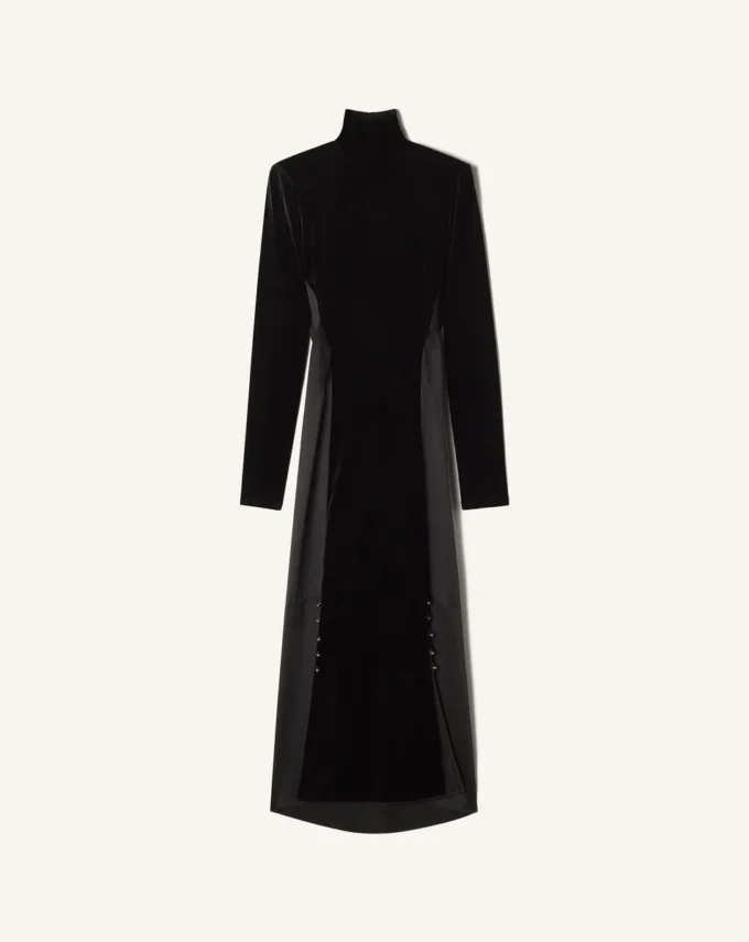 Robe midi en velours