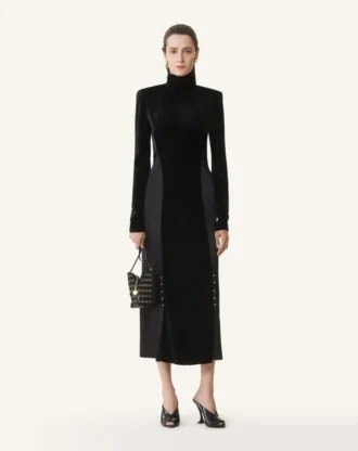 Robe midi en velours