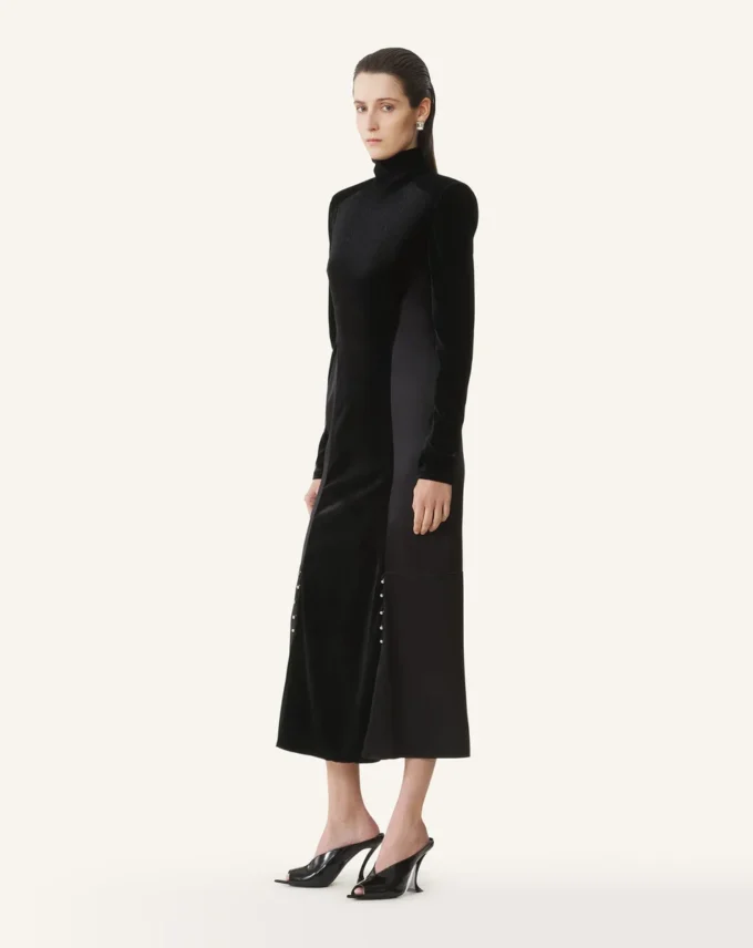 Robe midi en velours