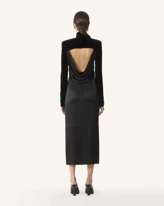 Robe midi en velours
