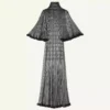 Robe midi en viscose métallisée