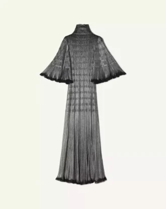 Robe midi en viscose métallisée