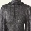 Robe midi en viscose métallisée