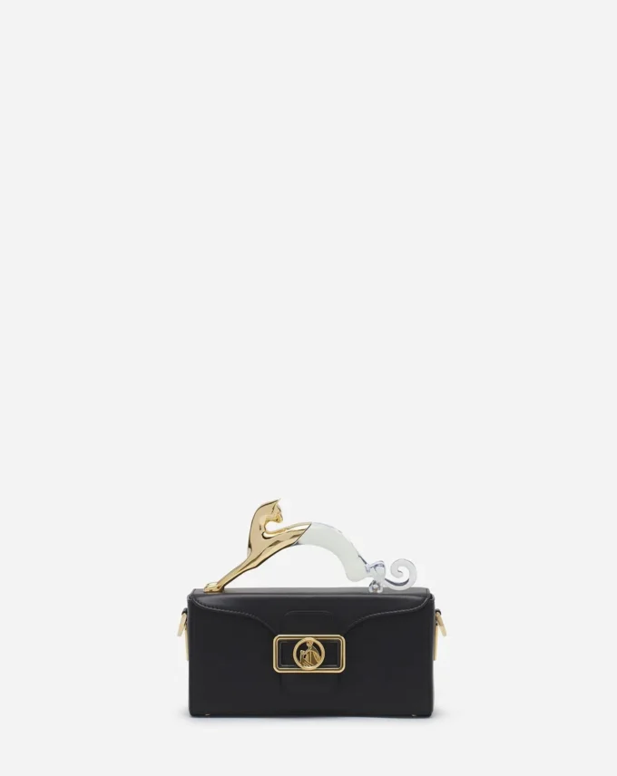 Sac en cuir Pencil Cat Nano avec un chat bimatière