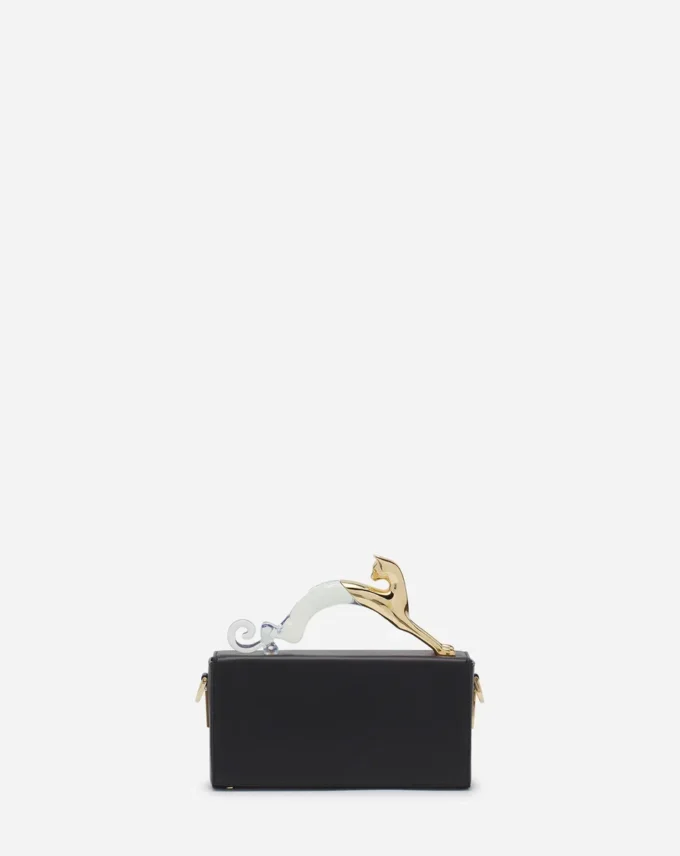 Sac en cuir Pencil Cat Nano avec un chat bimatière