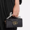 Sac Nano Pencil Cat en cuir et strass