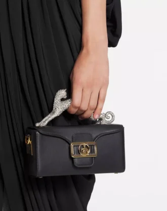 Sac Nano Pencil Cat en cuir et strass