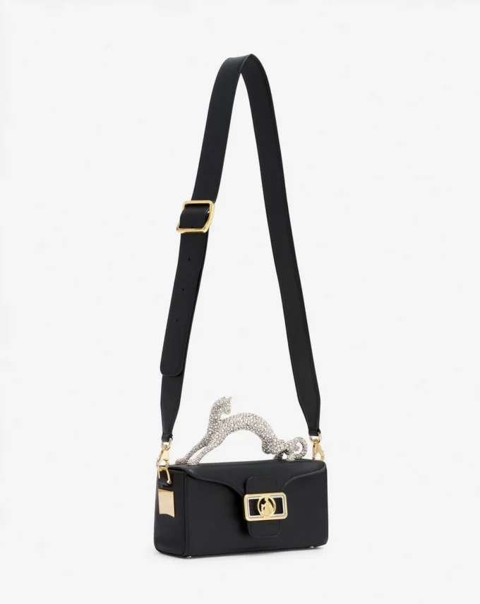 Sac Nano Pencil Cat en cuir et strass