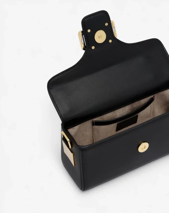 Sac Nano Pencil Cat en cuir et strass