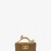 Sac Nano Pencil Cat en cuir grainé métallisé
