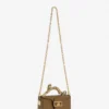 Sac Nano Pencil Cat en cuir grainé métallisé