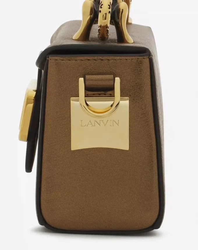 Sac Nano Pencil Cat en cuir grainé métallisé