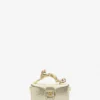 Sac Nano Pencil Cat en cuir métallisé craquelé