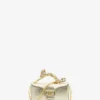 Sac Nano Pencil Cat en cuir métallisé craquelé