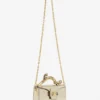Sac Nano Pencil Cat en cuir métallisé craquelé