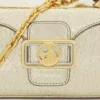 Sac Nano Pencil Cat en cuir métallisé craquelé