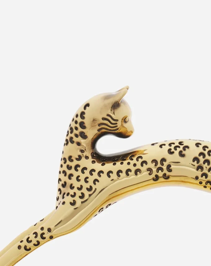Sac Nano Pencil Cat en cuir métallisé craquelé