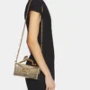 Sac Nano Pencil Cat en cuir métallisé craquelé