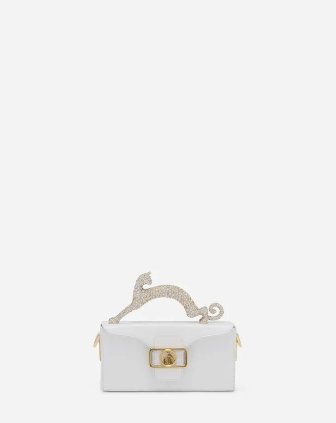 Sac Pencil Cat en cuir et strass