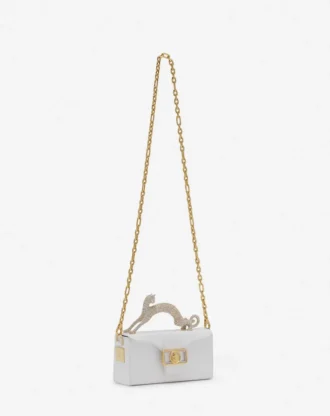 Sac Pencil Cat en cuir et strass