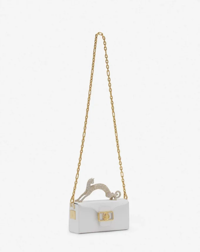 Sac Pencil Cat en cuir et strass