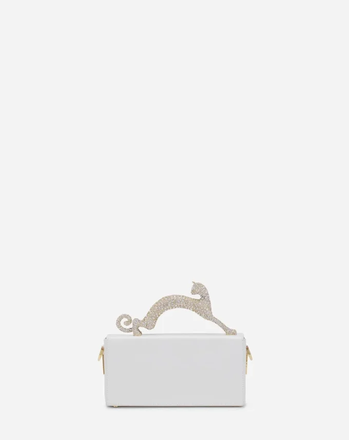 Sac Pencil Cat en cuir et strass