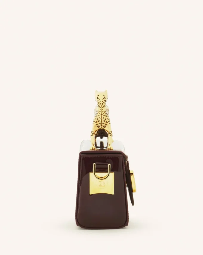 Sac Pencil Cat Nano en cuir verni