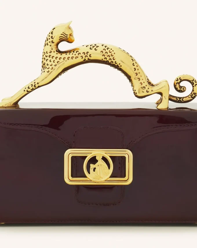 Sac Pencil Cat Nano en cuir verni