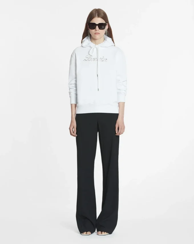 Sweat à capuche brodé de perles Lanvin