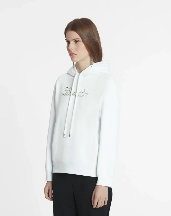 Sweat à capuche brodé de perles Lanvin