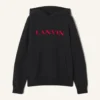 Sweat à capuche en coton brodé Lanvin