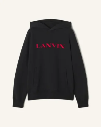 Sweat à capuche en coton brodé Lanvin