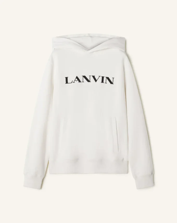 Sweat à capuche en coton brodé Lanvin