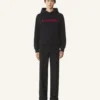 Sweat à capuche en coton brodé Lanvin