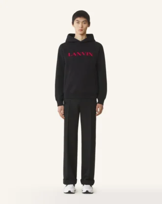 Sweat à capuche en coton brodé Lanvin