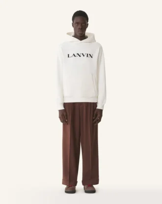 Sweat à capuche en coton brodé Lanvin