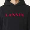 Sweat à capuche en coton brodé Lanvin