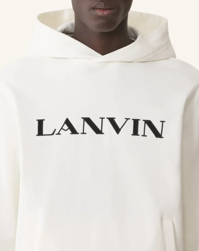 Sweat à capuche en coton brodé Lanvin