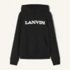 Sweat à capuche en coton et peau lainée Lanvin