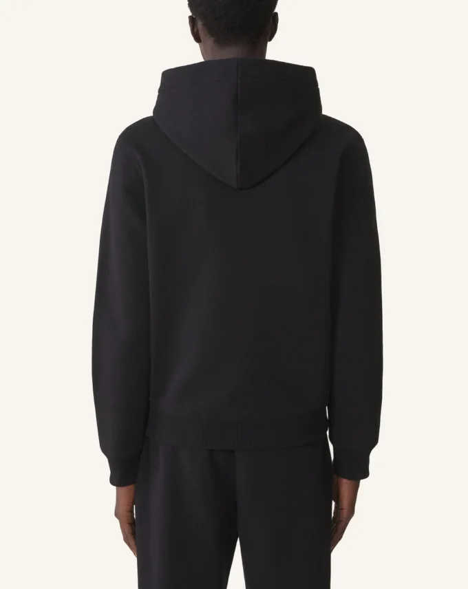 Sweat à capuche en coton et peau lainée Lanvin