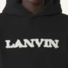 Sweat à capuche en coton et peau lainée Lanvin