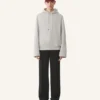 Sweat à capuche en coton molletonné et cachemire