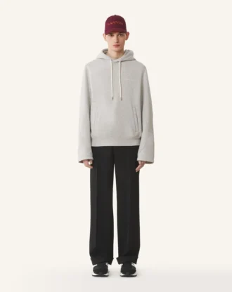 Sweat à capuche en coton molletonné et cachemire