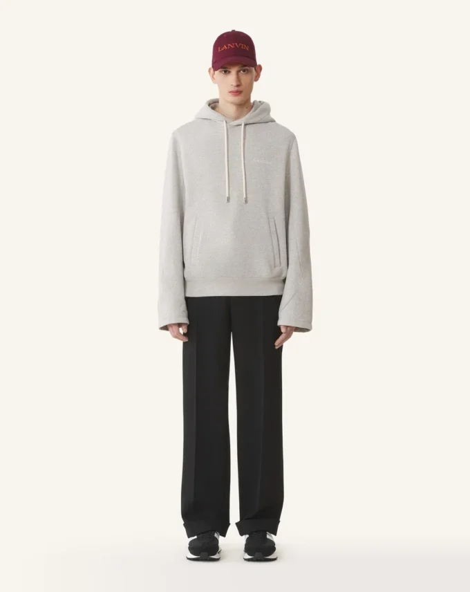 Sweat à capuche en coton molletonné et cachemire