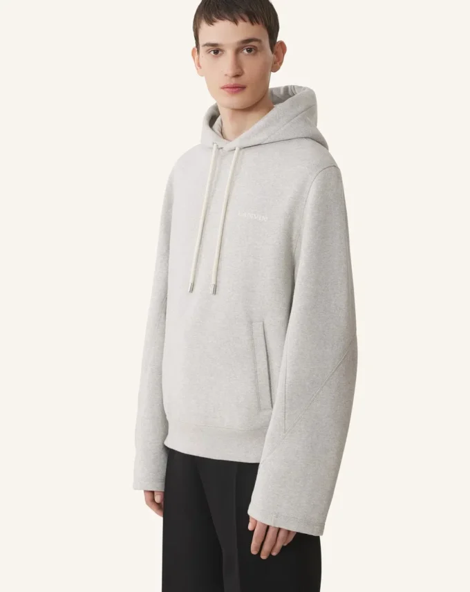 Sweat à capuche en coton molletonné et cachemire