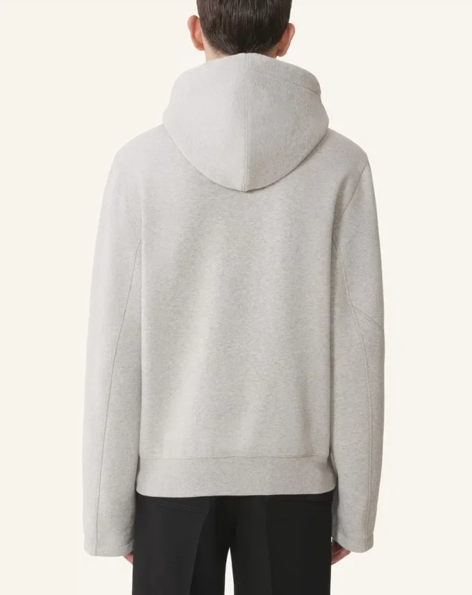 Sweat à capuche en coton molletonné et cachemire