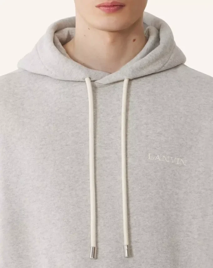 Sweat à capuche en coton molletonné et cachemire