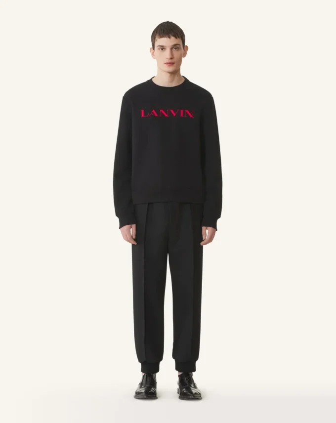 Sweat-shirt en coton brodé Lanvin